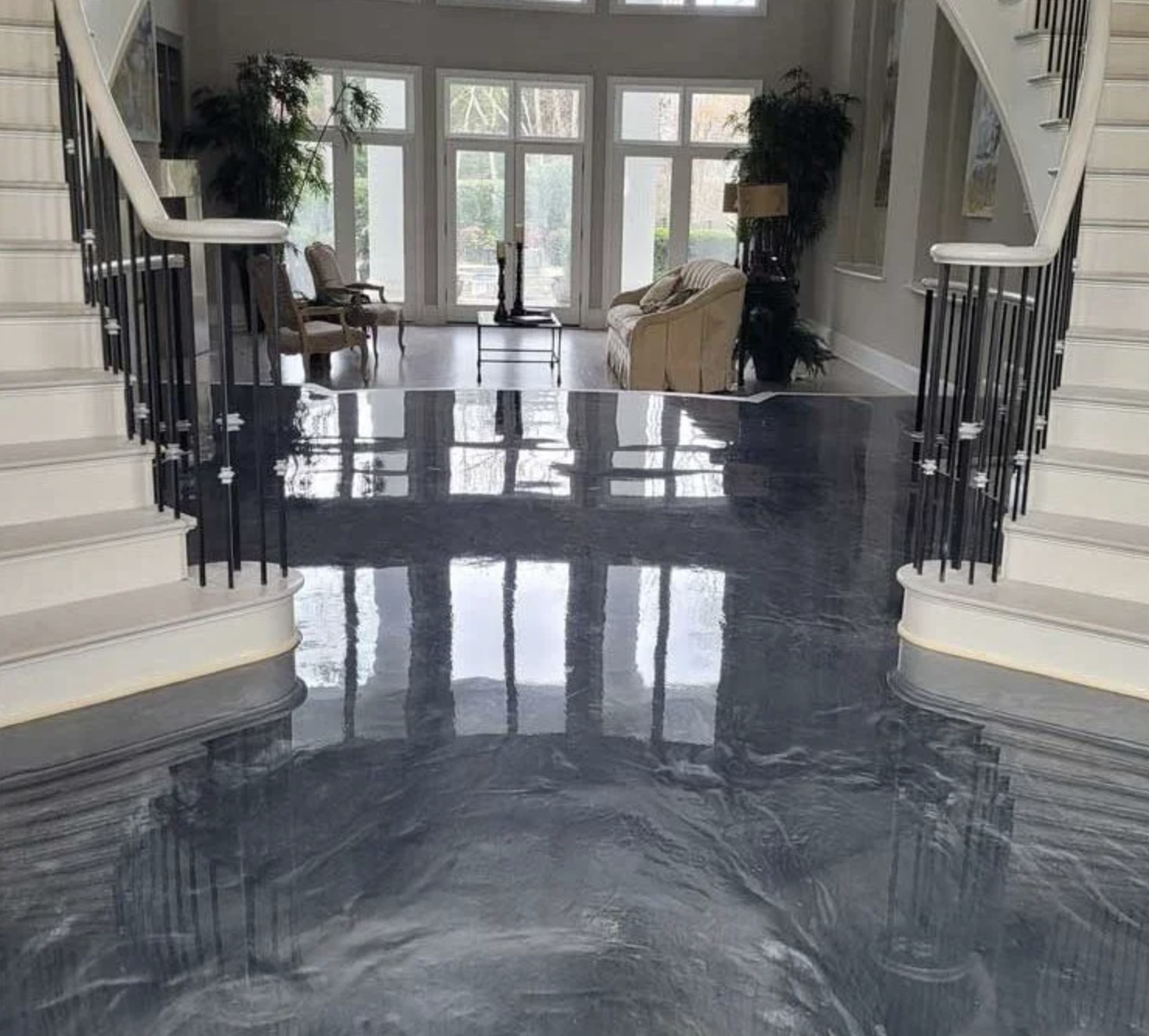 Decorative stained concrete floor in Camarillo, CA